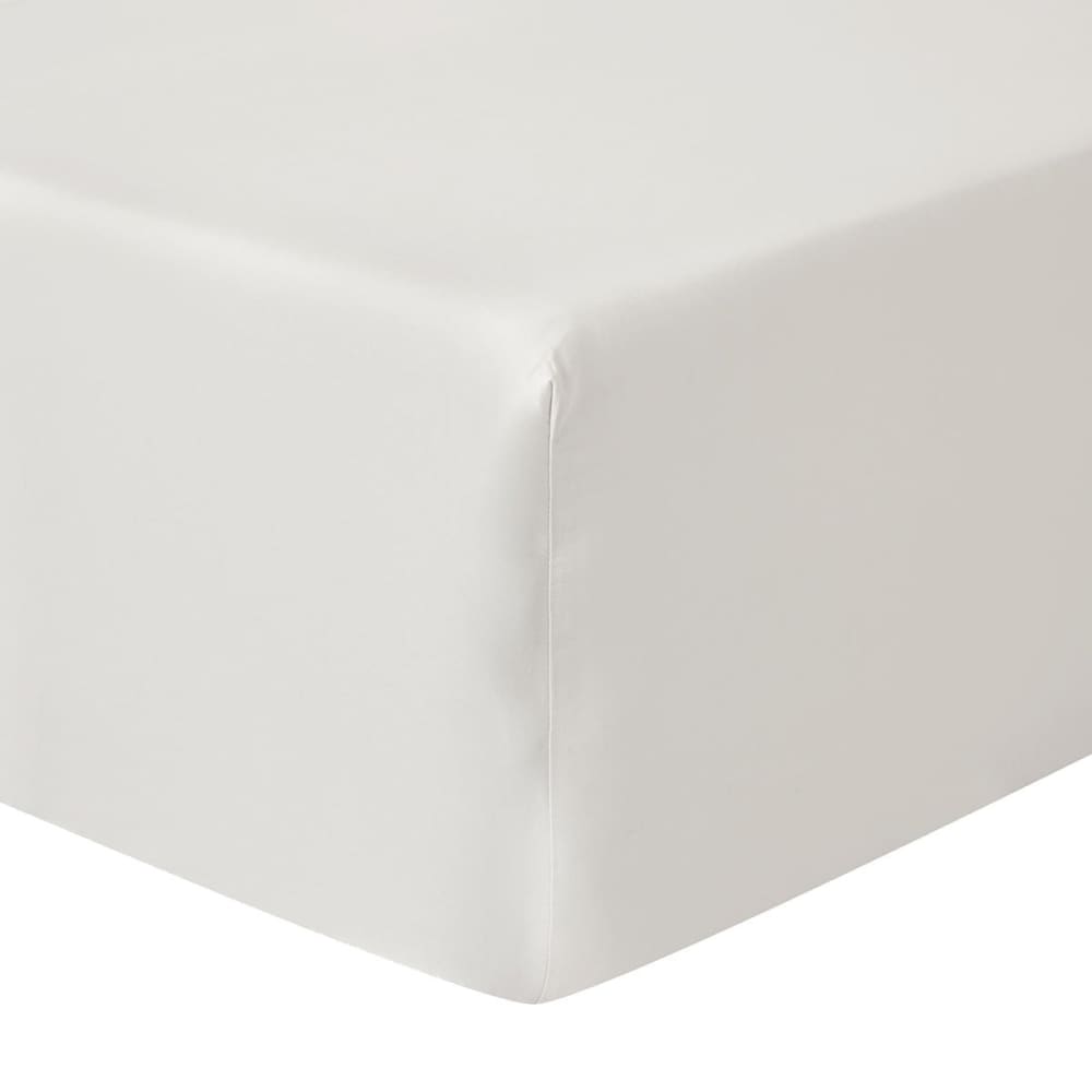 Drap housse satin gris clair 140x200 cm