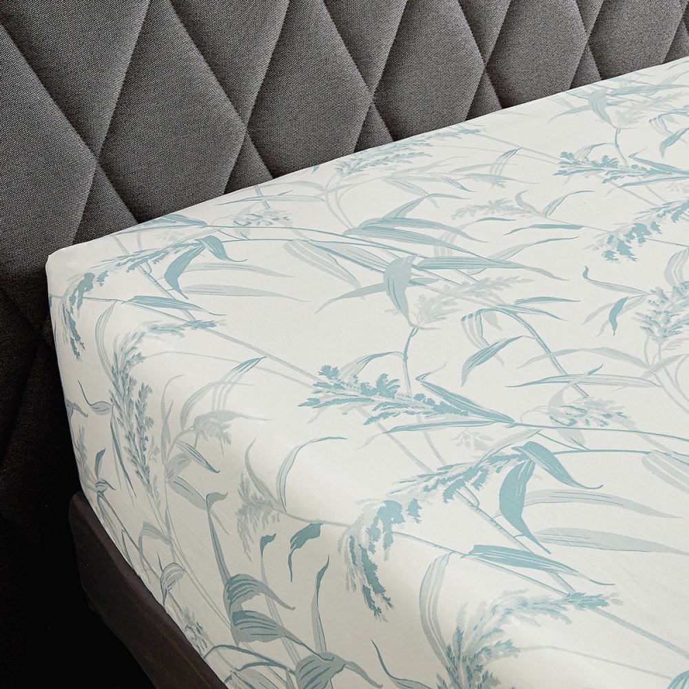 Drap housse percale bleu clair 90x190 cm — vue 3