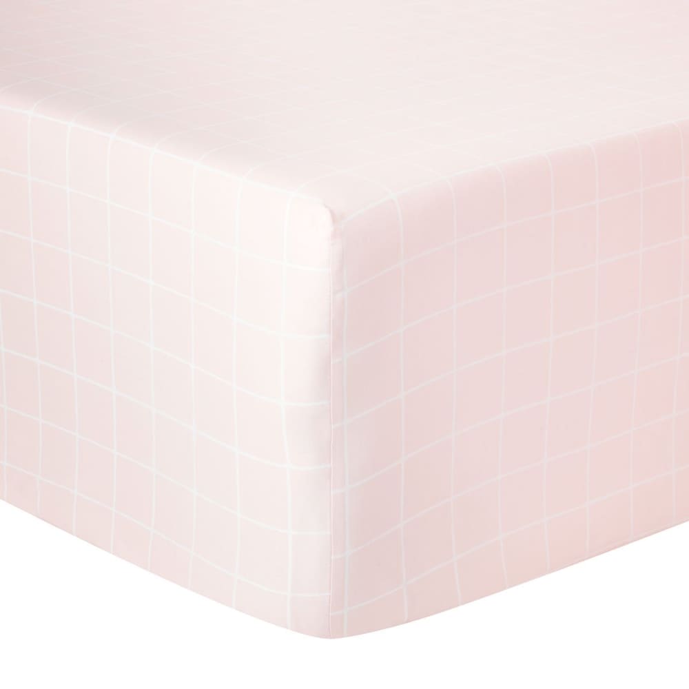 Drap housse satin rose clair 160x200 cm