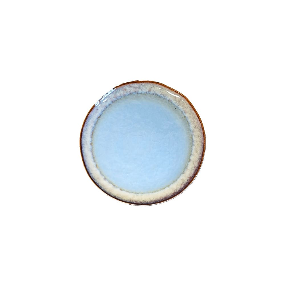 plato llano azul en porcelana 27x27x16cm - lote de 6