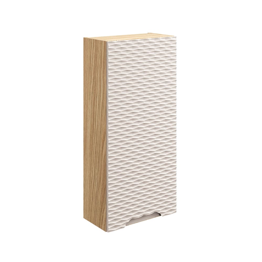 Petits meubles Halbsäule 1 Tür Laminat Beige und Holz Beige Spanplatte