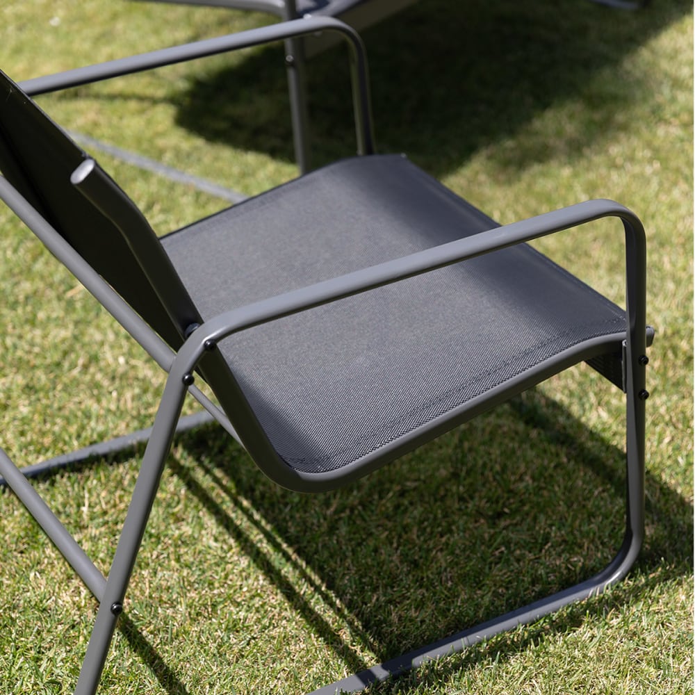 Salon de jardin 4 places, coloris noir