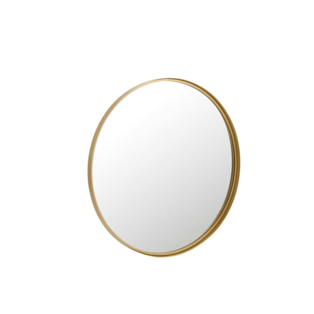 Miroir rond en métal doré à bord haut D80