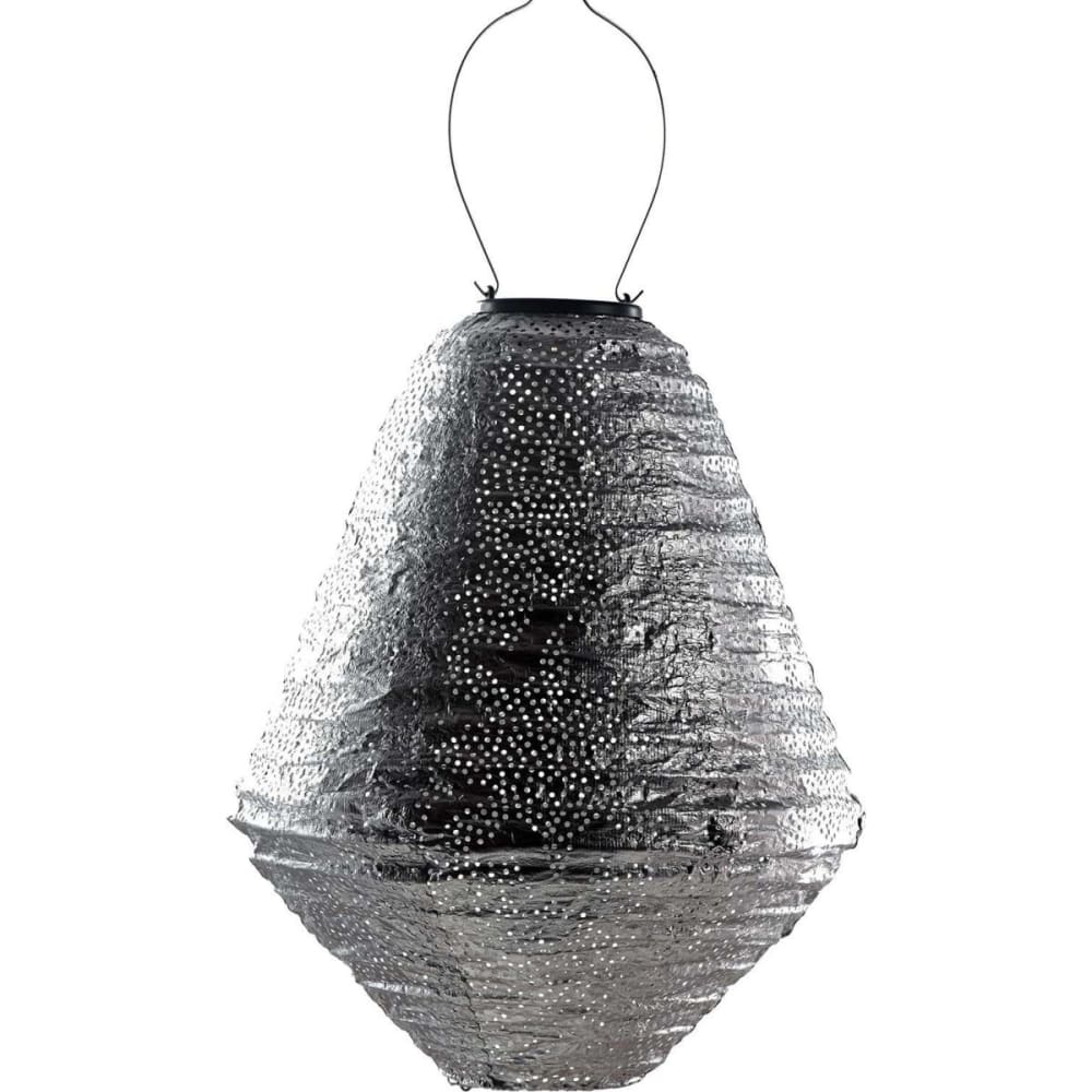 Lanterne solaire can 30 cm marrakesh - argent