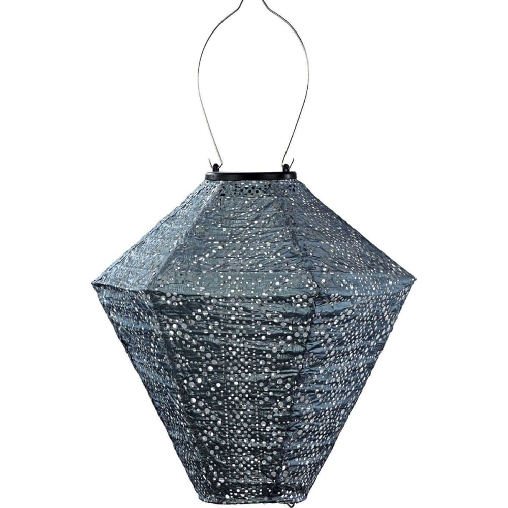 Lanterne solaire diamond 28 cm lace - gris bleu