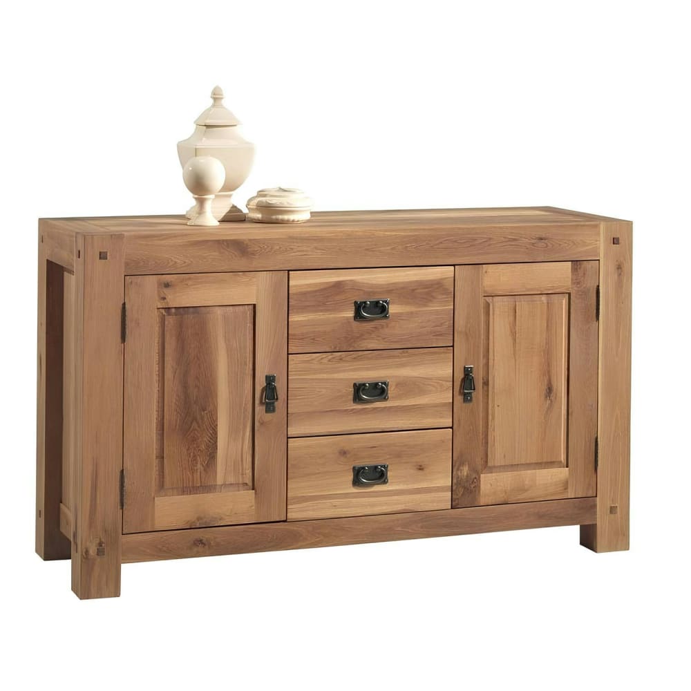 Buffet en chêne massif 2 portes 3 tiroirs 150cm