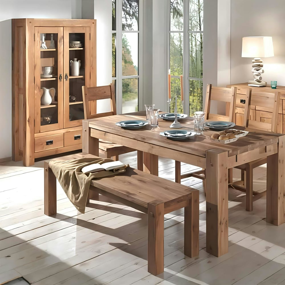 Banc de table en chêne massif 123cm