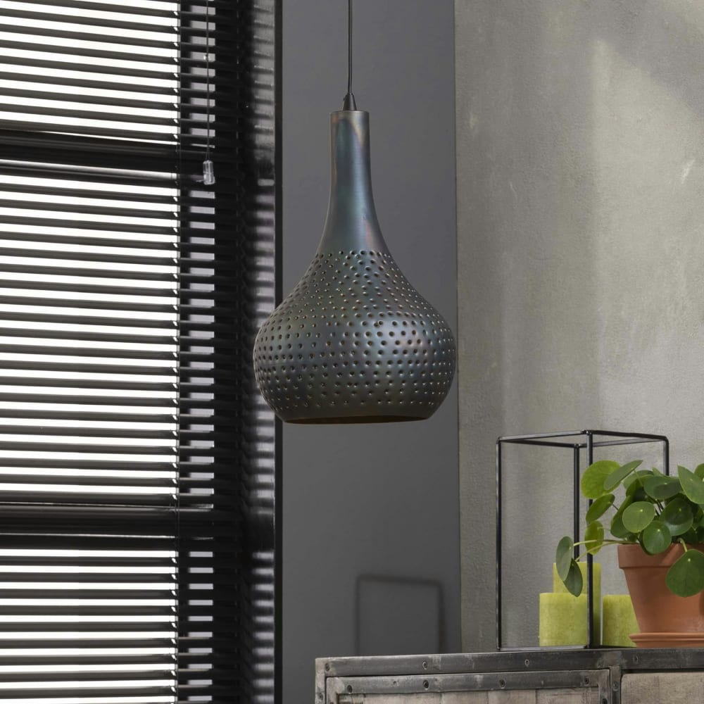 Suspension moderne 1 globe forme goutte en métal performé — vue 4