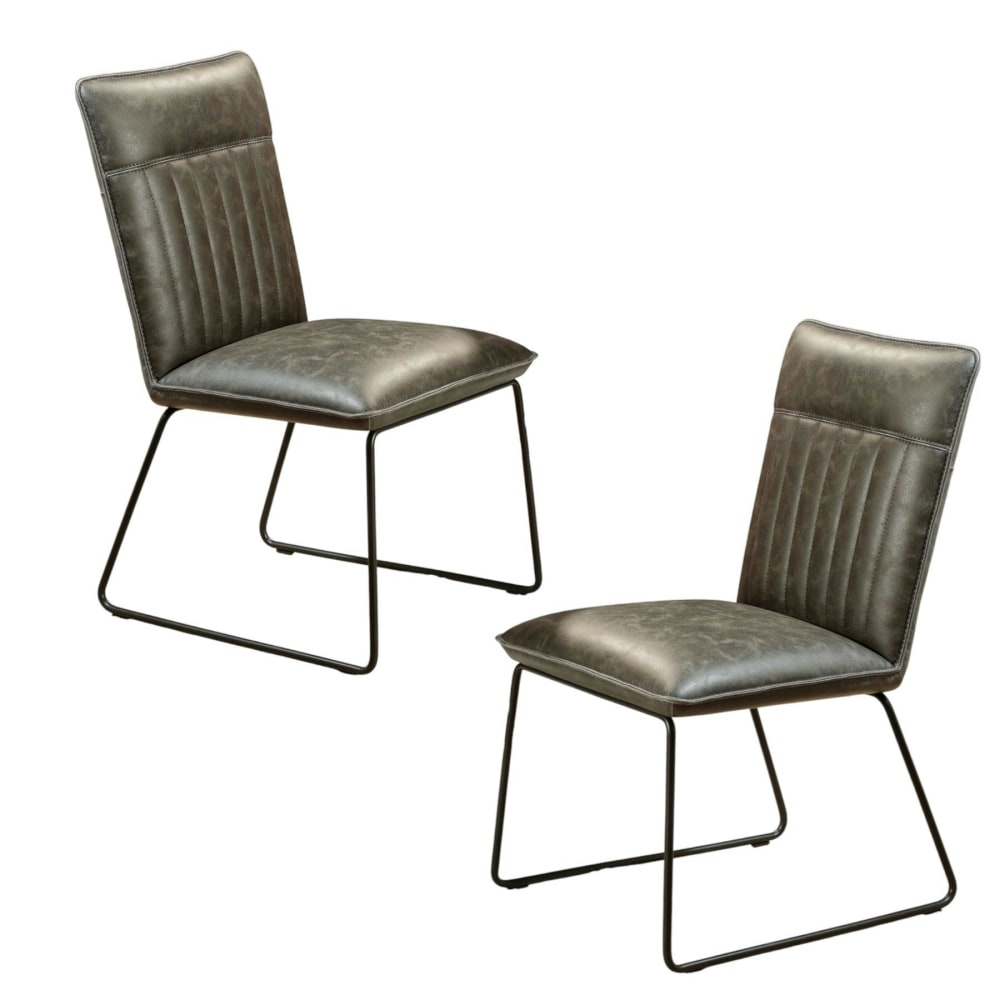Lot 2 chaises table - couleur gris