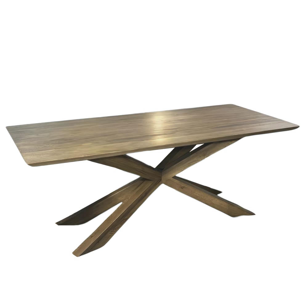 Table à manger moderne 180 cm en chêne pied mikado