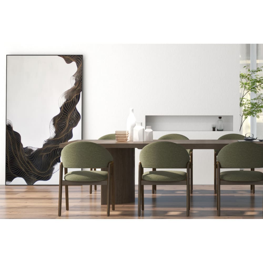 Chaise en Frêne patiné noyer et Tissu Trendy Sauge (x2)