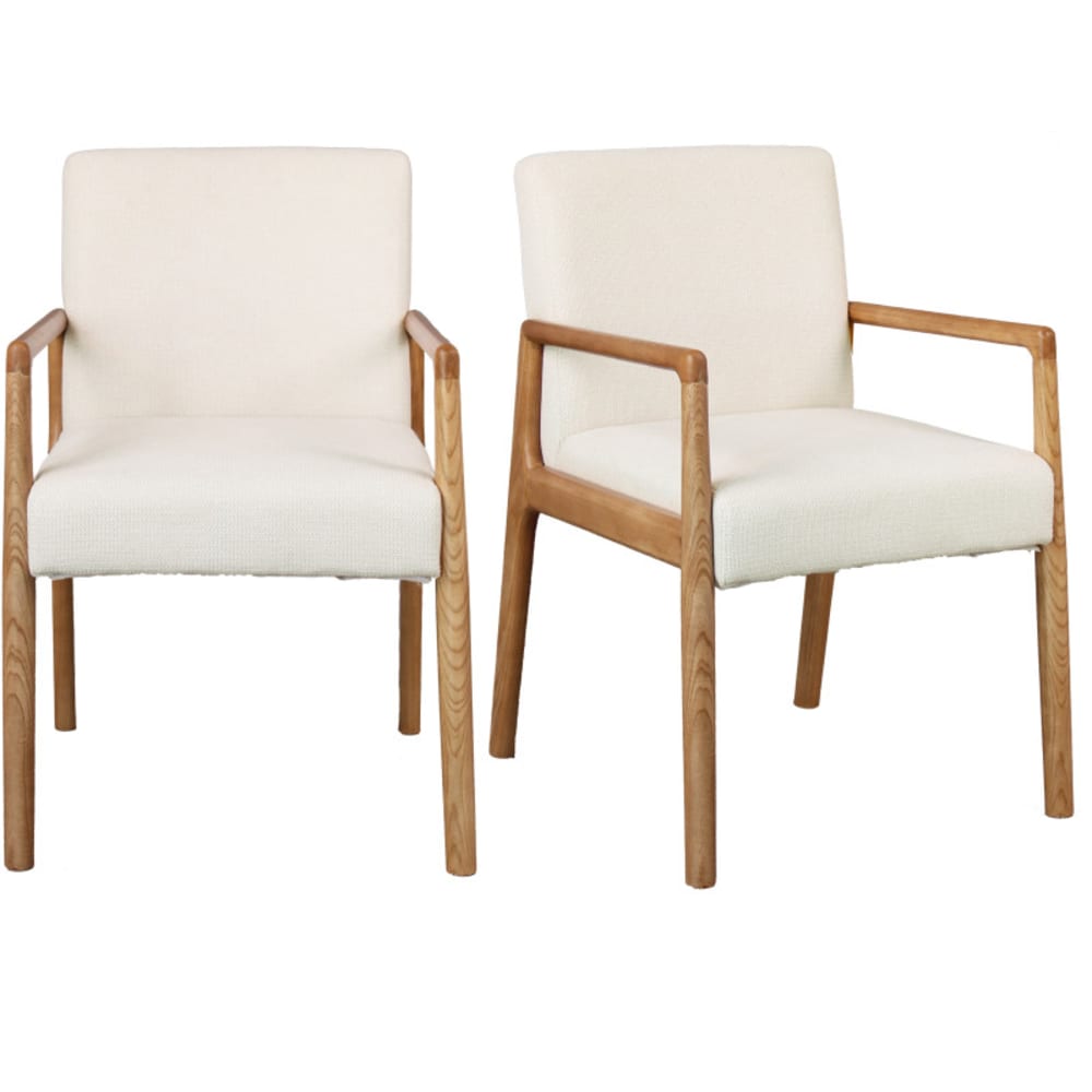 Moloo Tischsessel aus Stoff Ecru und Esche Natur (x2) style modern Beige Stoff