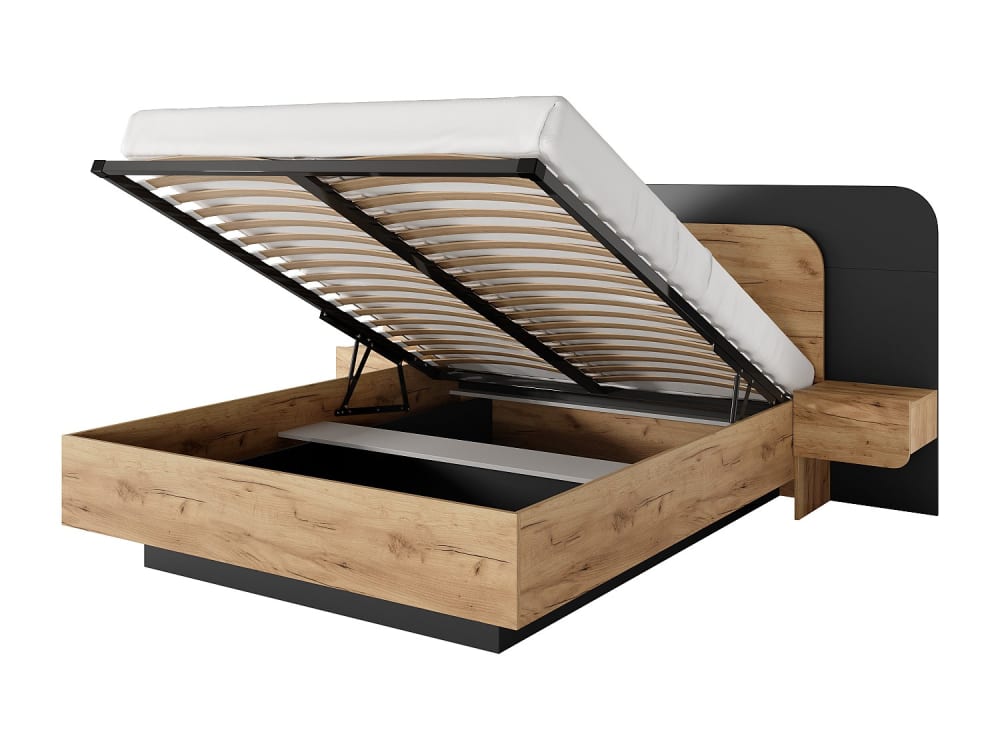 Lit coffre panneau de particule gris anthracite 160 x 200 Lit coffre panneau de particule gris anthracite 160 x 200