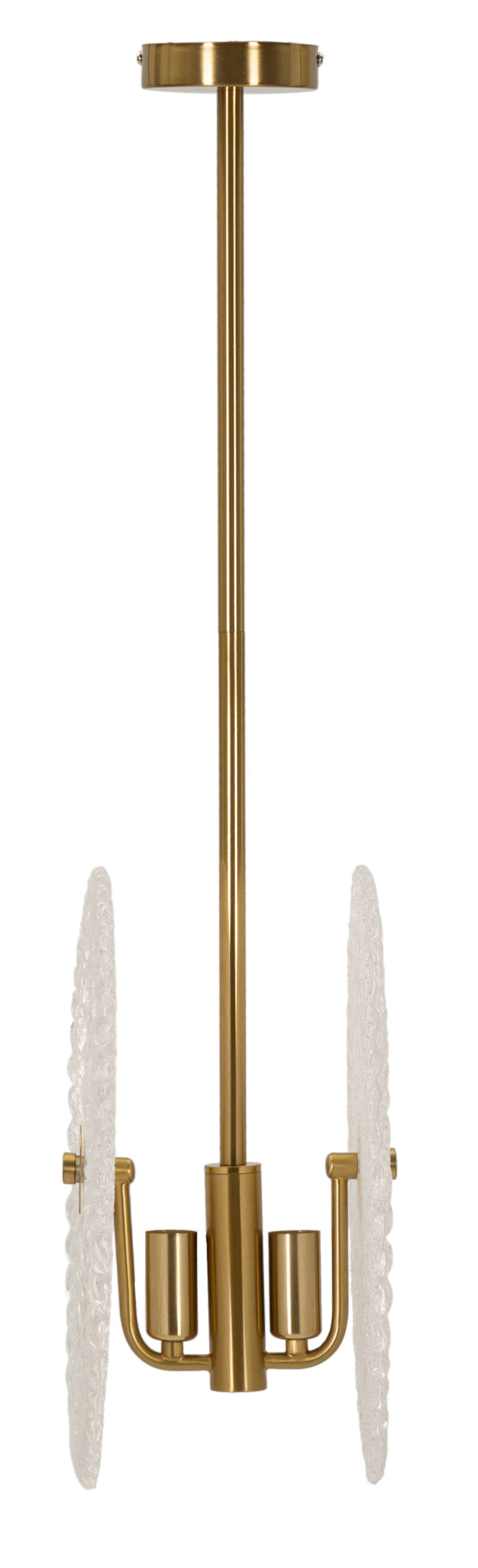 Lustre en métal et verre doré 35x18x80 cm