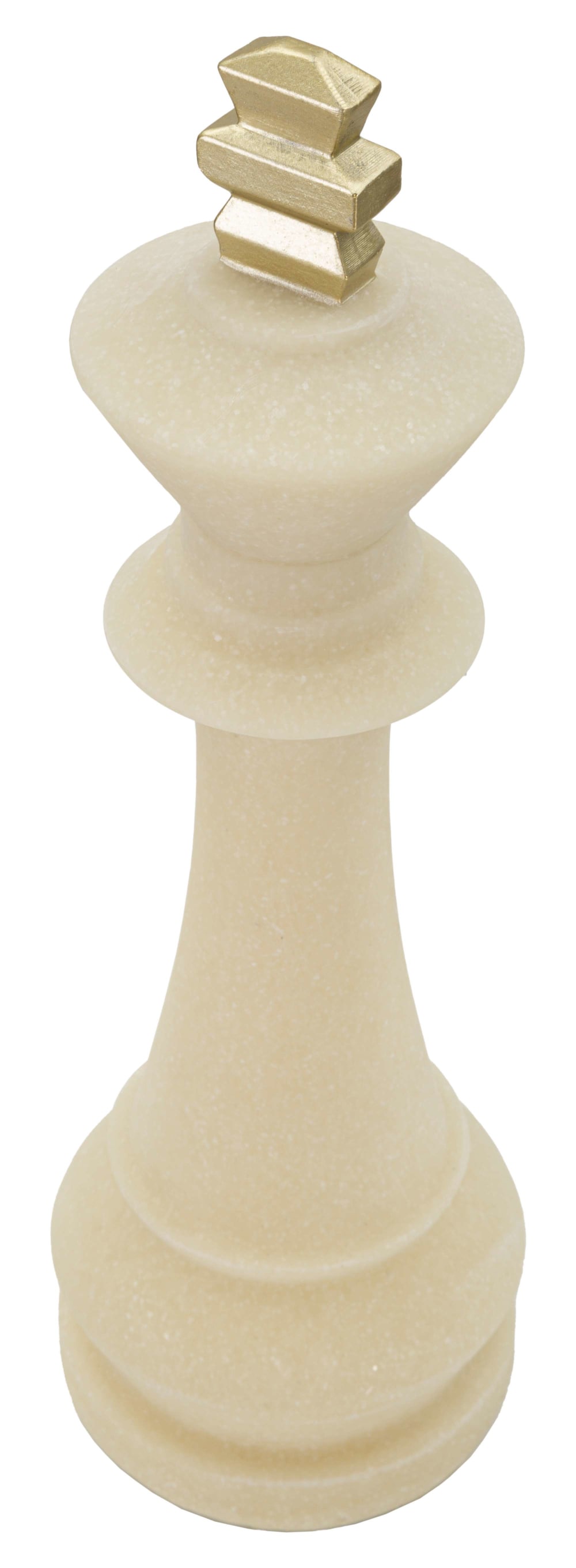 Roi d'échecs en résine beige et dorée ø 13x41 cm — vue 3