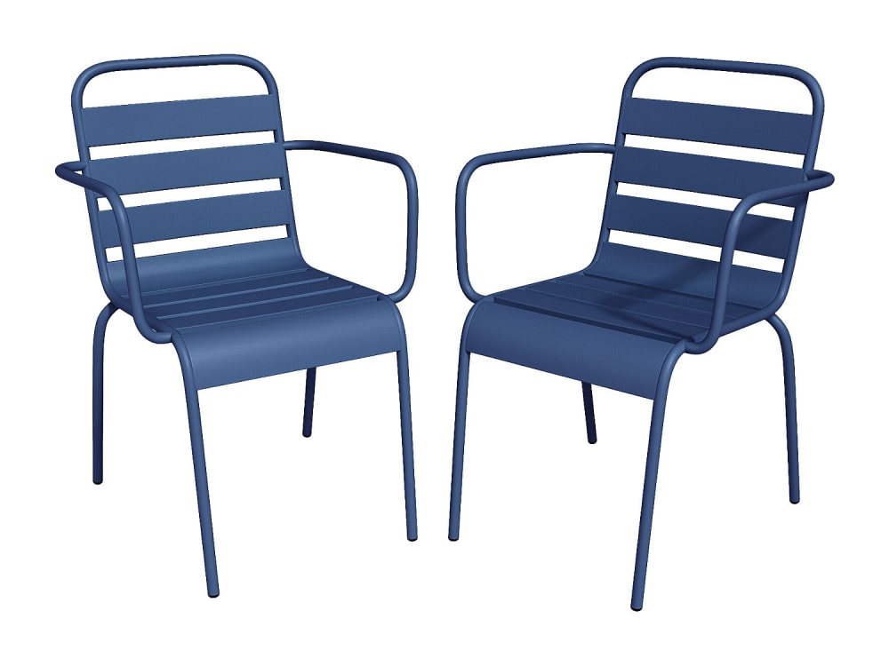 Lot 2 chaises jardin - acier