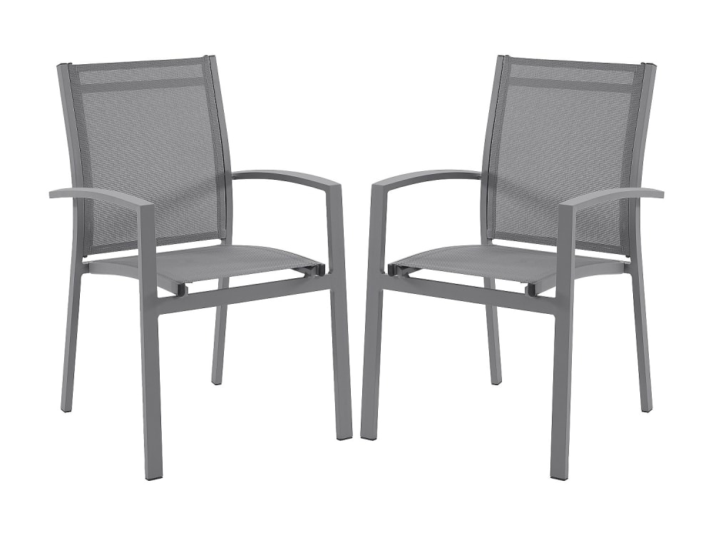 Lot 2 chaises jardin - aluminium anthracite
