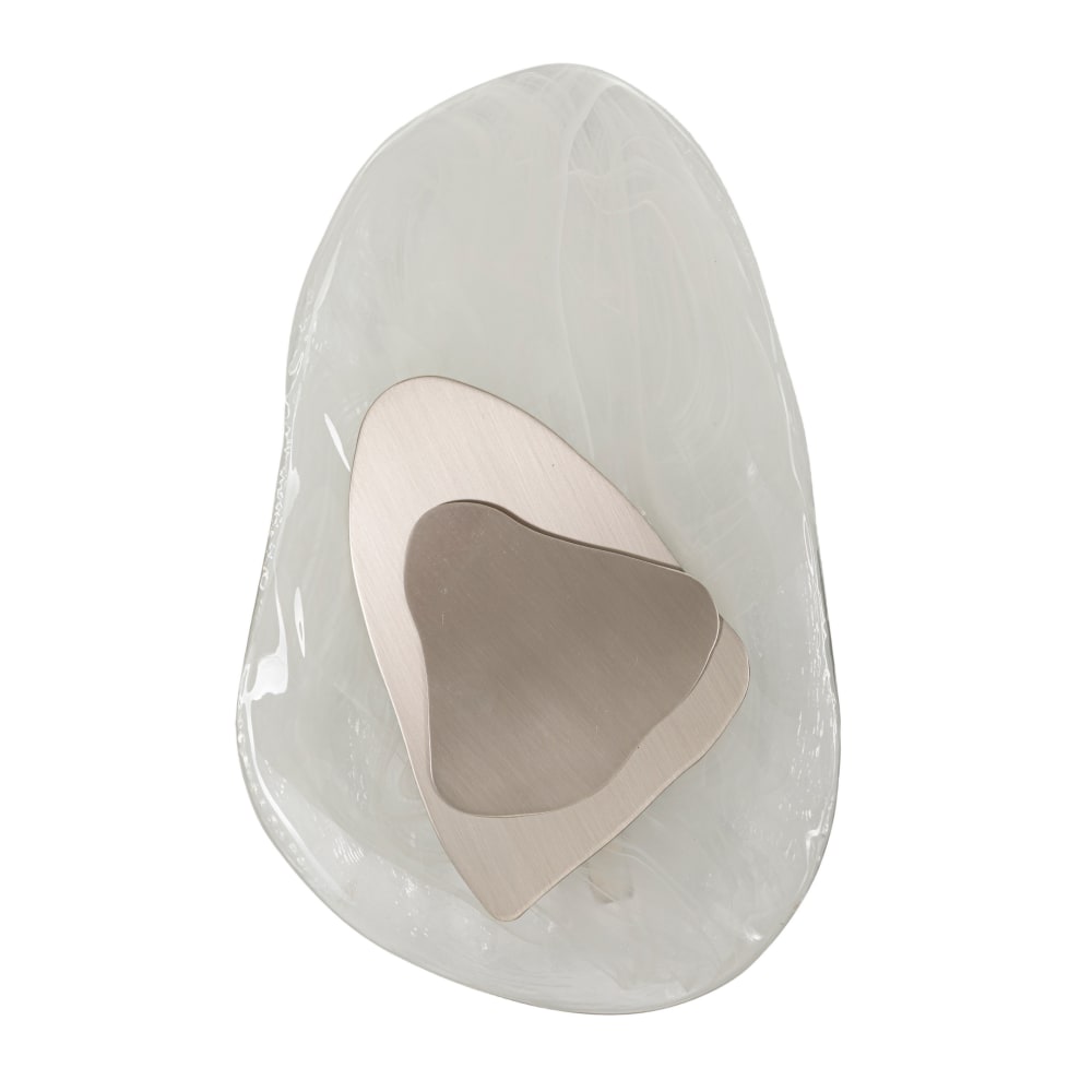 Applique en métal argenté et verre, 21x8x31 cm