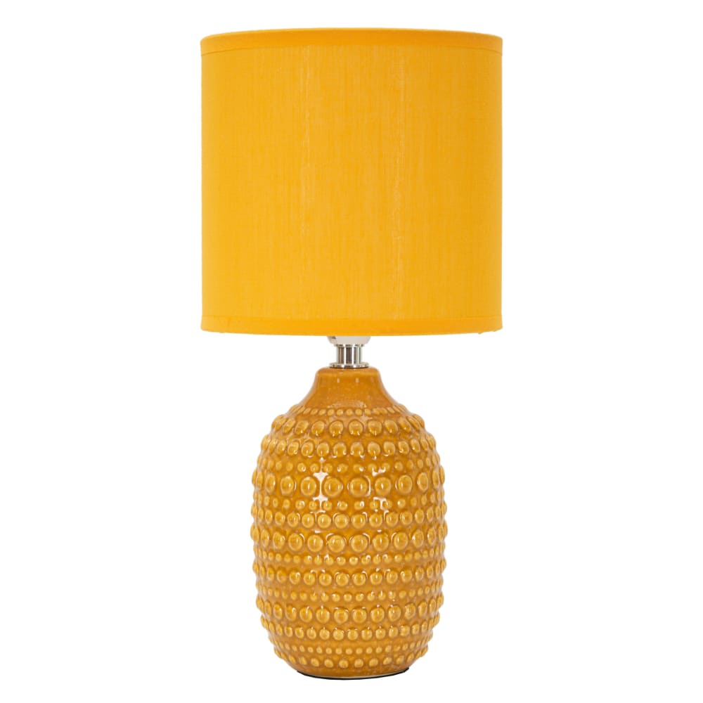 Lampe de chevet en céramique jaune ocre Ø 15x30,5 cm