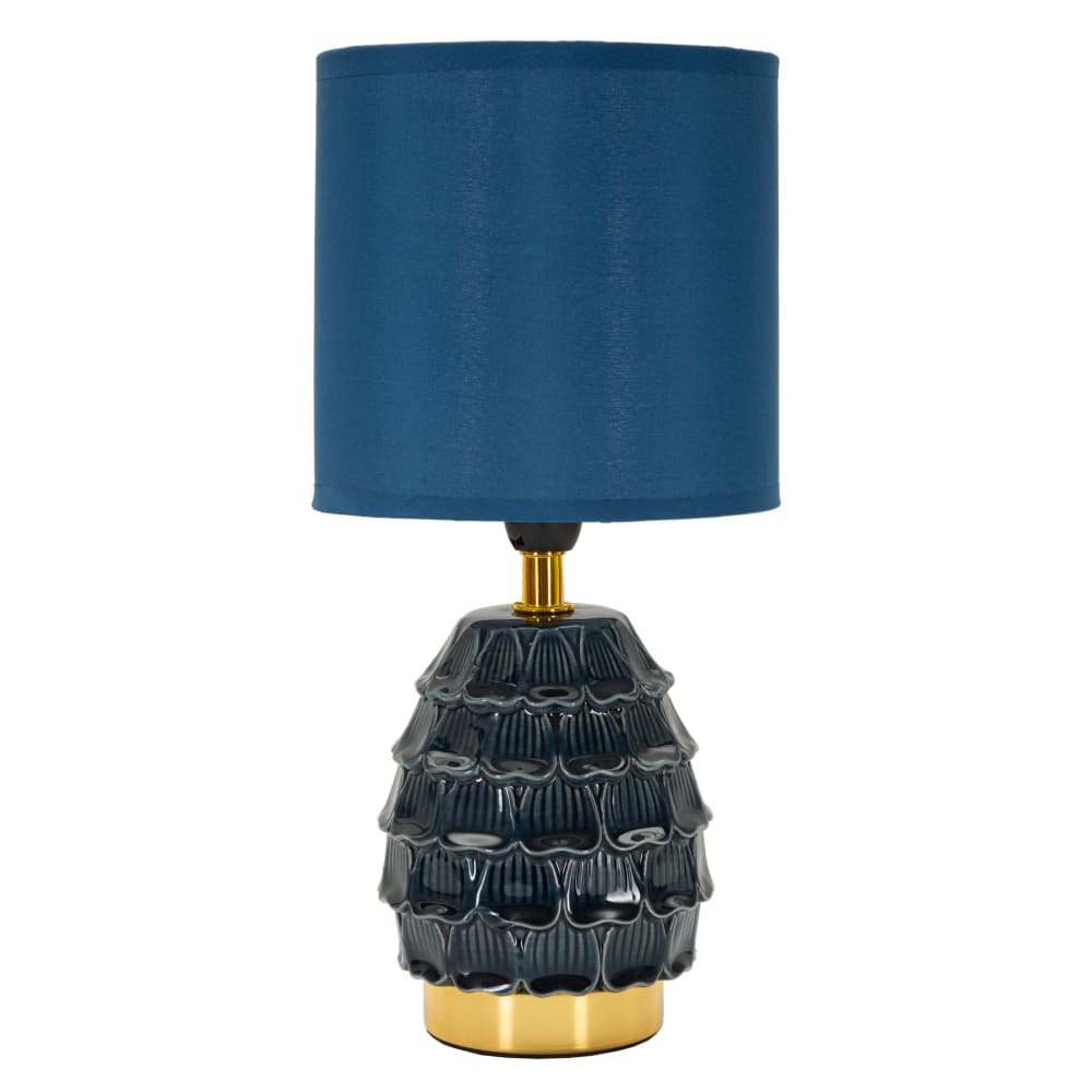Lampe de chevet en céramique bleue Ø 15x30,5 cm