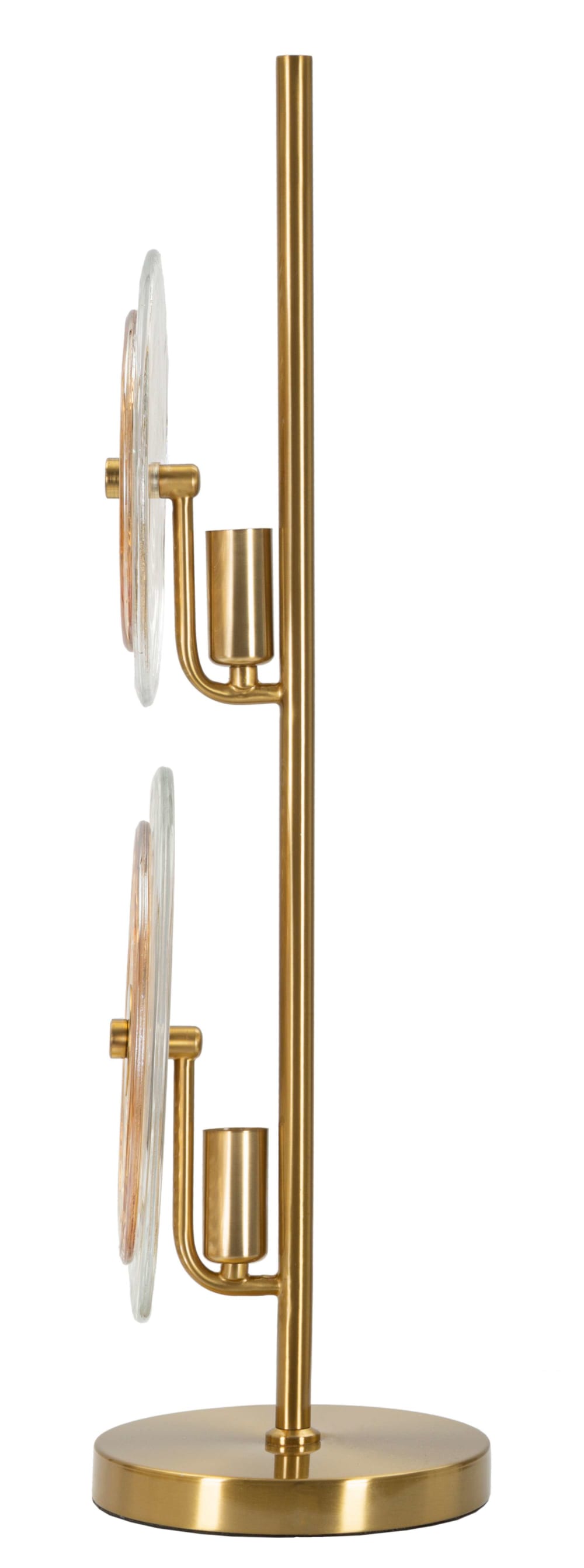 Lampe de table en métal doré et verre, ø 25x63 cm — vue 3