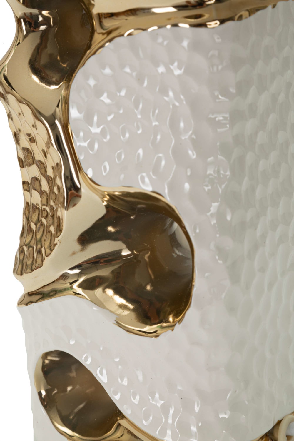 Lampe de table en céramique blanche et dorée ø cm 30x43,5 — vue 4