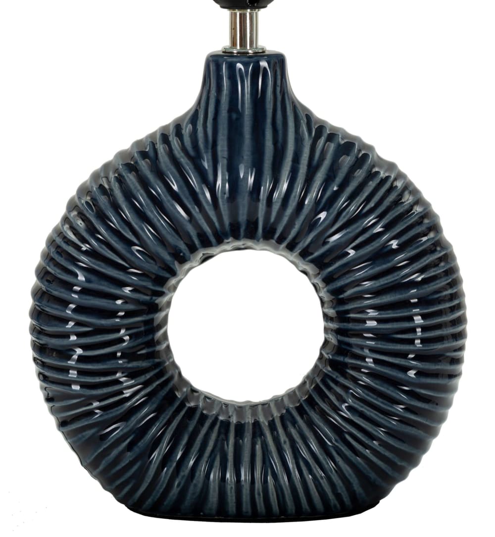 Lampe de table en céramique bleue 28,5x15x43 cm — vue 4