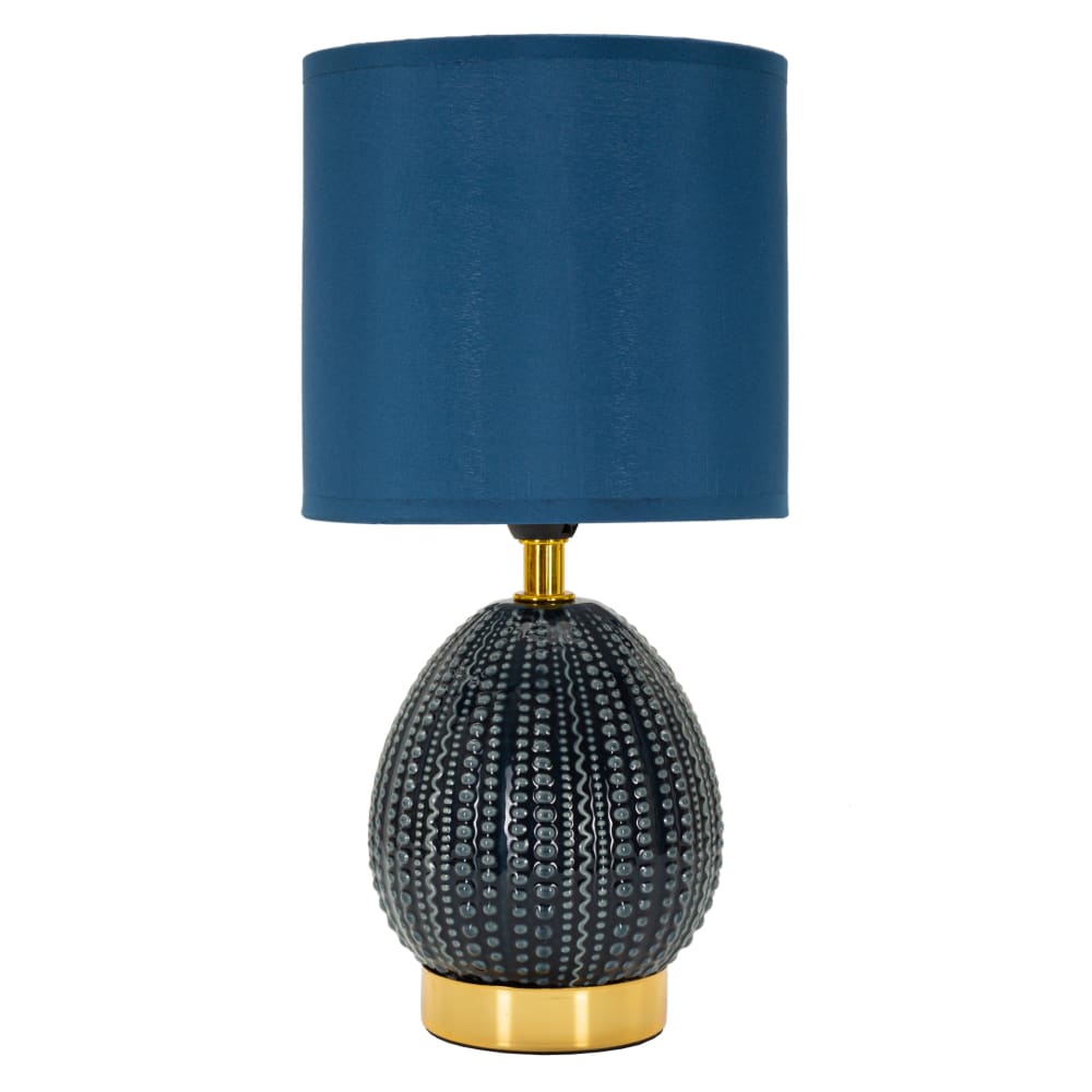 Lampe de chevet en céramique bleue Ø 15x30,5 cm