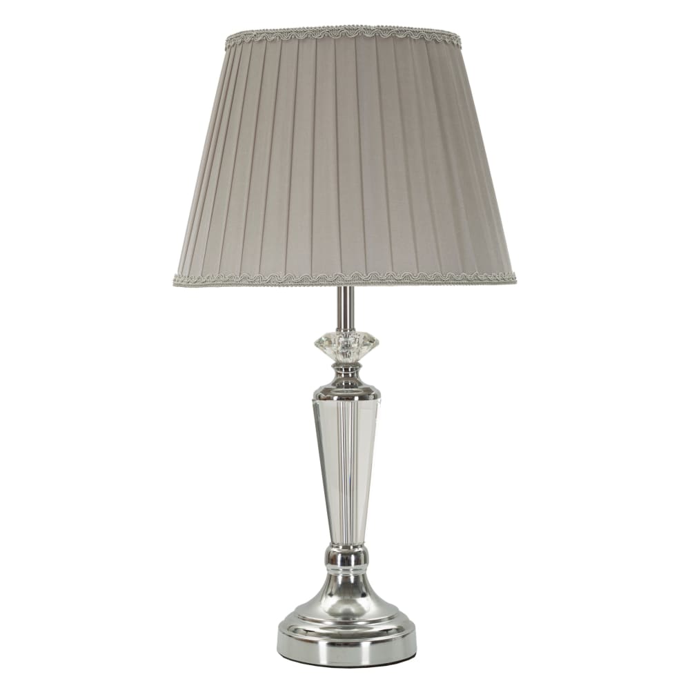 Lampe de table en métal argenté Ø 30x56