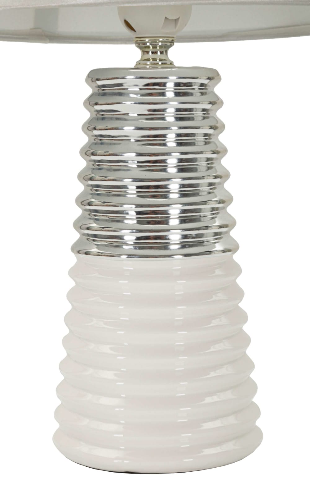 Lampe de table en céramique blanche et argentée ø 25x41 cm — vue 3