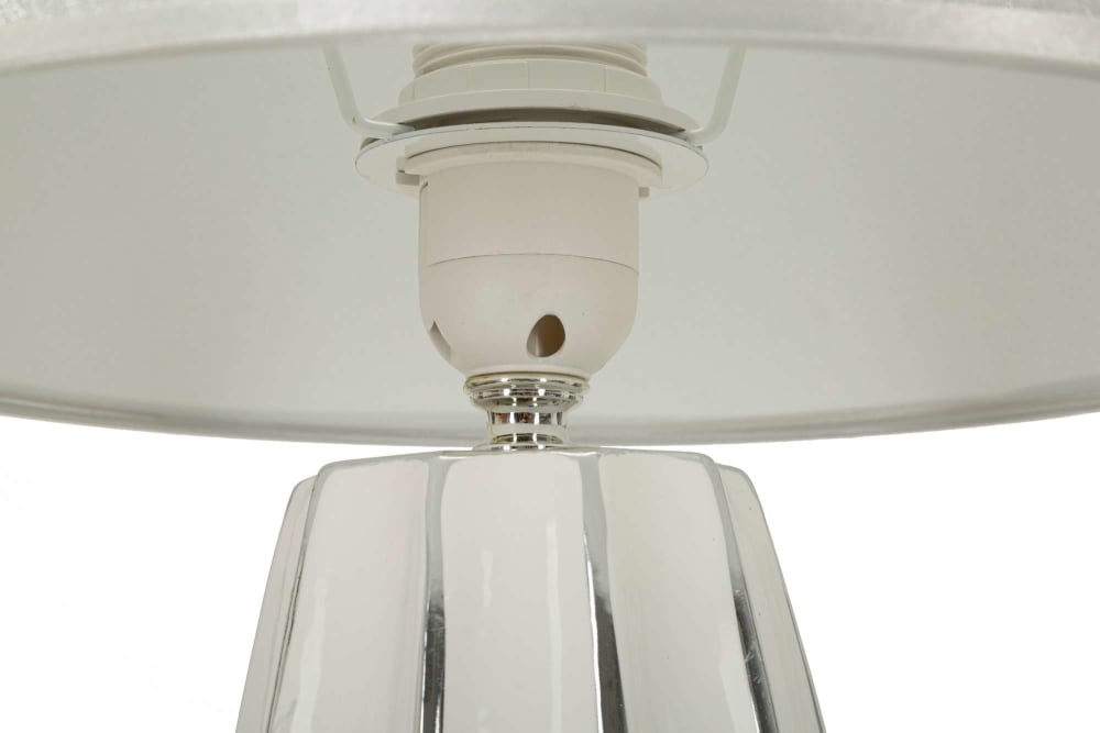 Lampe de table en céramique blanche et argentée ø 30x45 cm — vue 4