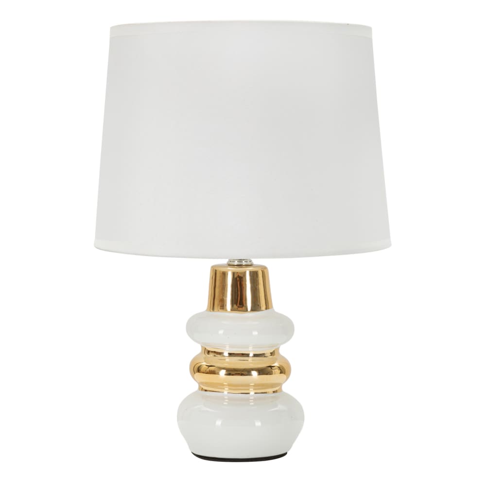 Lampe de table en céramique blanche et dorée Ø 23x32 cm
