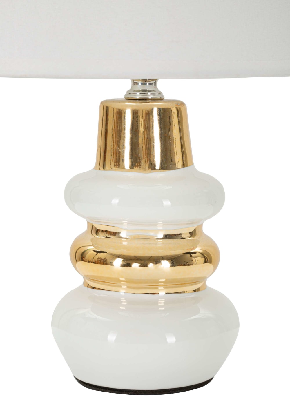 Lampe de table en céramique blanche et dorée ø 23x32 cm — vue 3