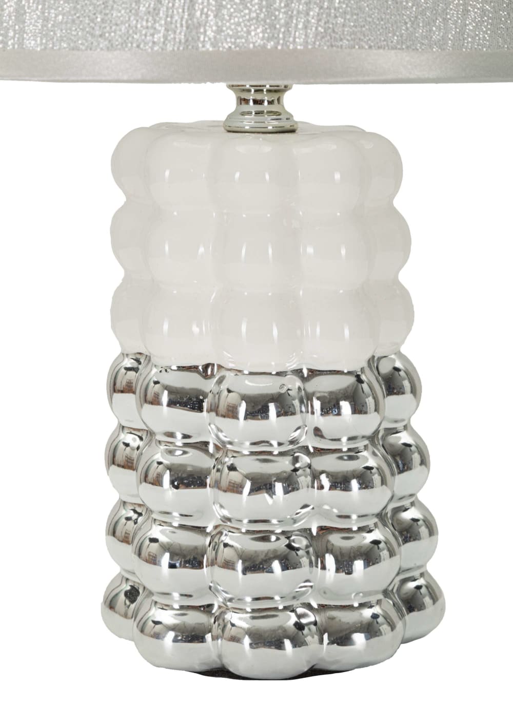 Lampe de table en céramique blanche et argentée ø 23x33 cm — vue 3