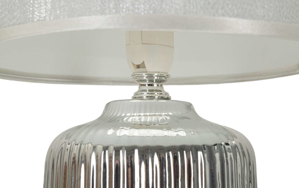Lampe de table en céramique blanche et argentée ø 20x29 cm — vue 4
