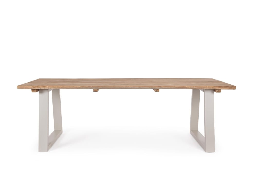 Table de jardin en teck et métal grège L240 10 places
