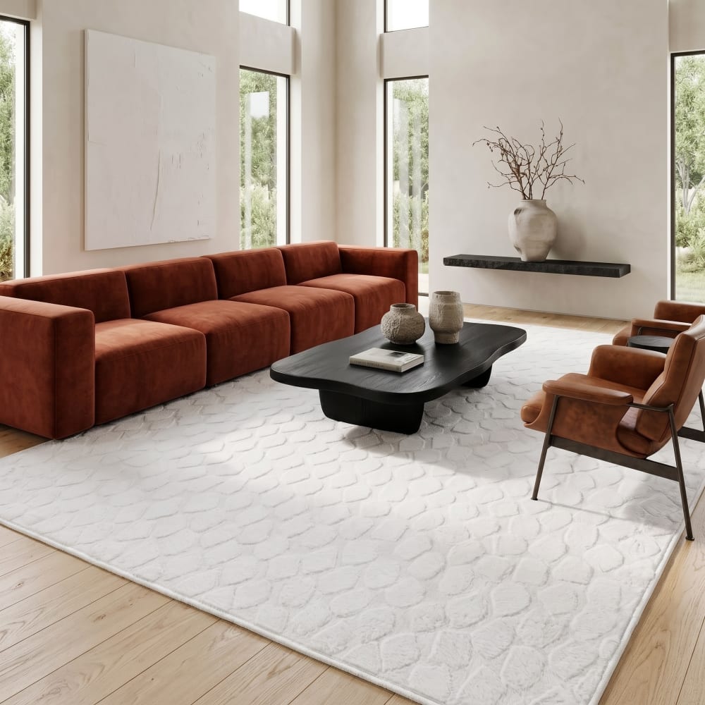 Tapis à relief blanc extra-doux 120x160 — vue 3