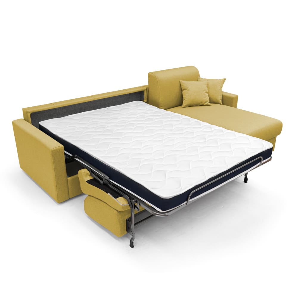 Canapé d'angle en tissu imperméable 268 cm gauche jaune