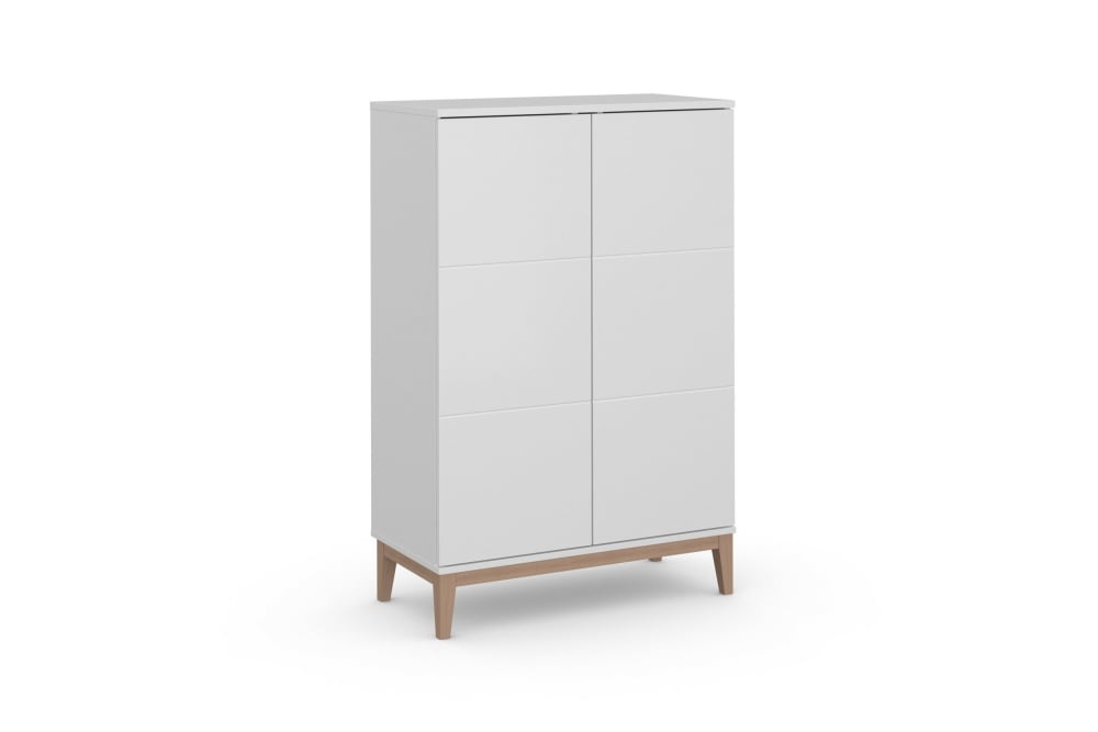 Armoire avec 2 portes en effet bois blanc