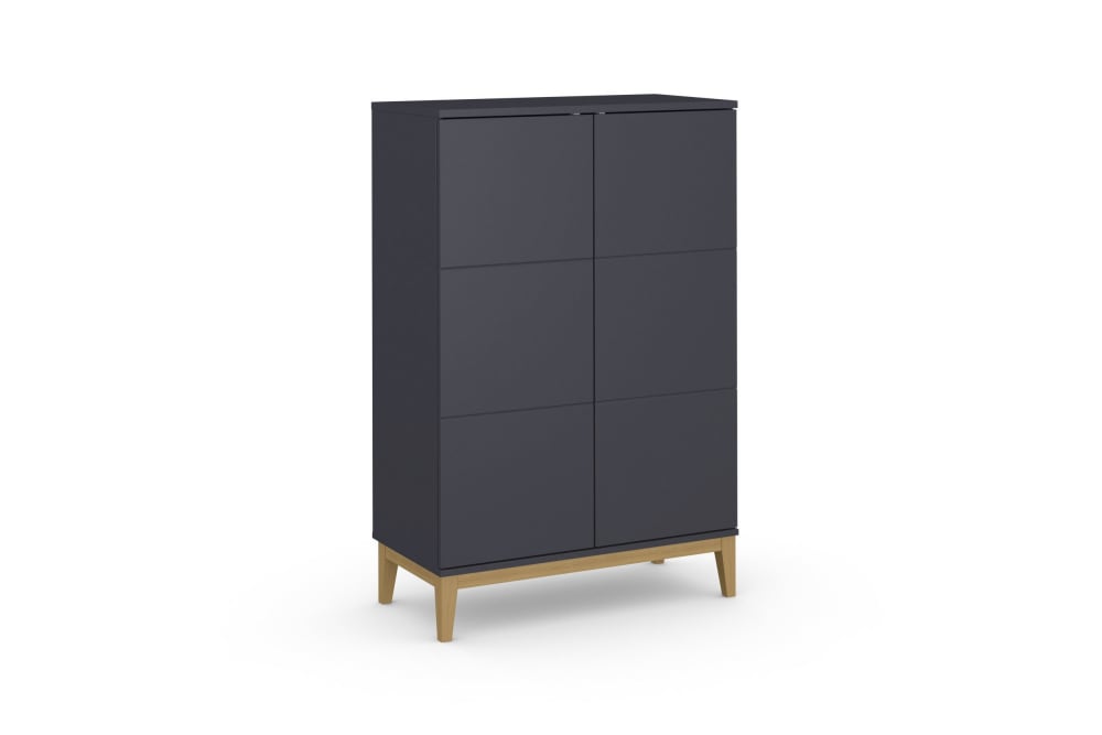 Schrank mit 2 Türen in Holzoptik, grau - Maisons Du Monde