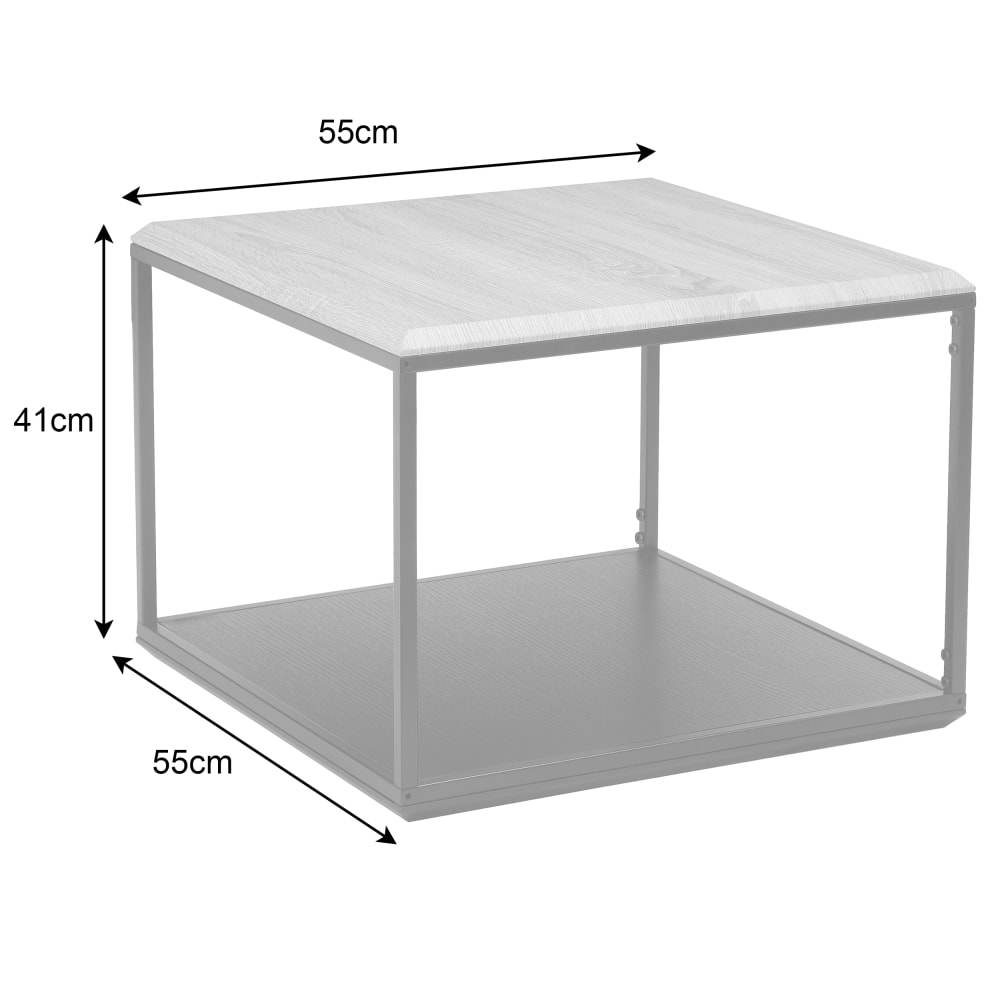 Quadratischer Couchtisch in Eichenoptik, schwarz - Maisons Du