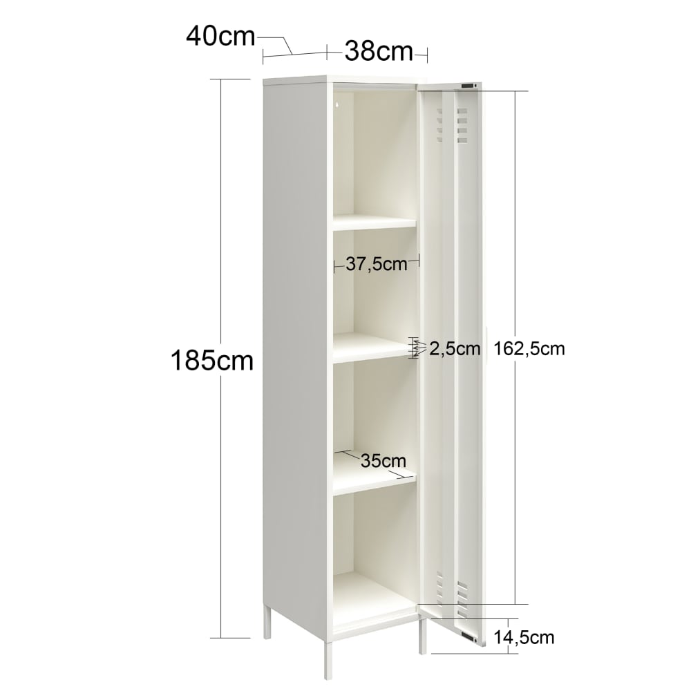 Hochschrank mit 1 Tür aus Metall, grün - Maisons Du Monde