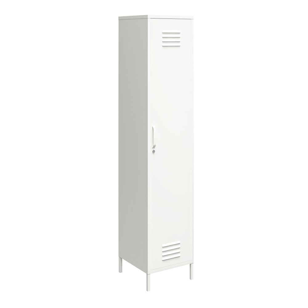 Armoire haute avec 1 porte en métal blanc
