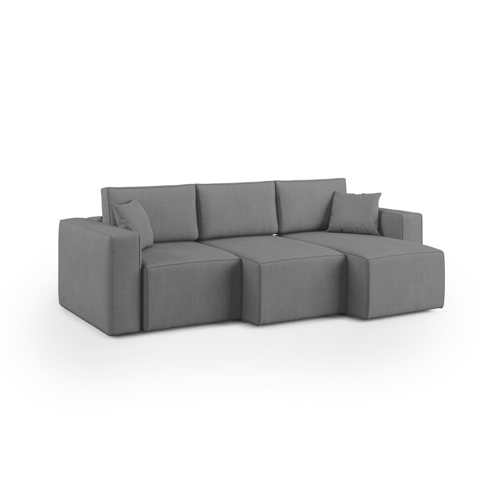 Canapé avec 3 assises en tissu imperméable 245 cm gris