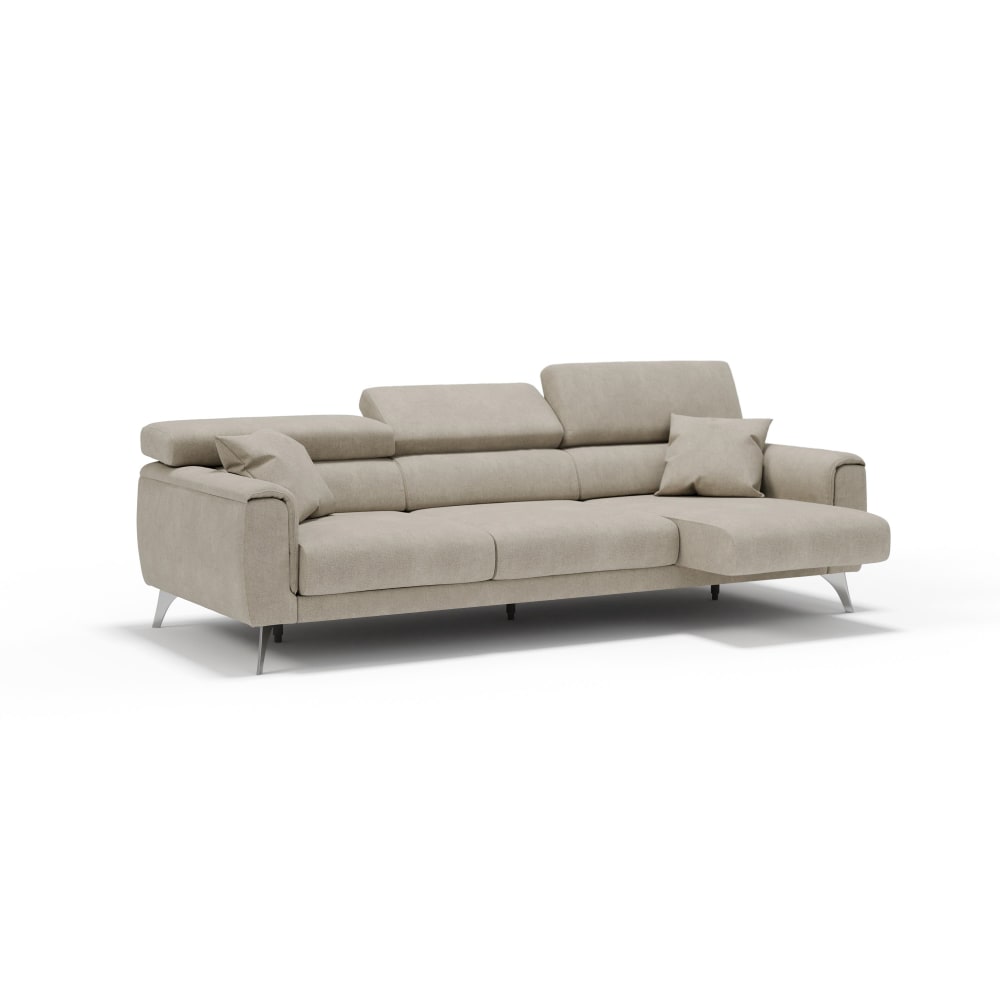 Canapé 3 assises extensibles en tissu imperméable 244 cm crème