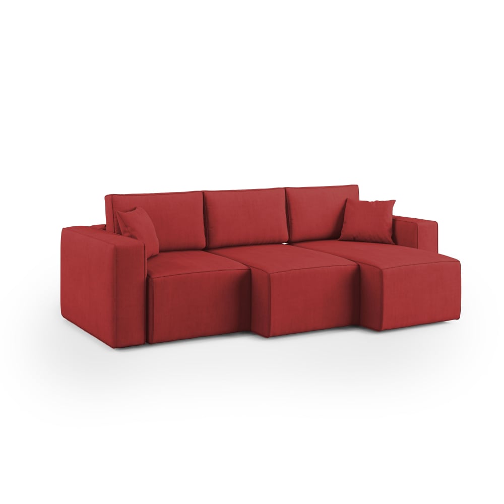 Canapé avec 3 assises en tissu imperméable 245 cm rouge