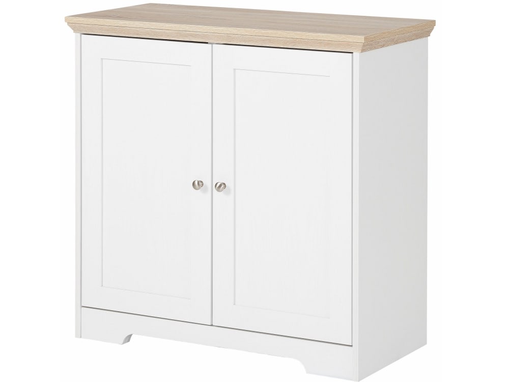 Buffet avec 2 portes effet chêne blanc