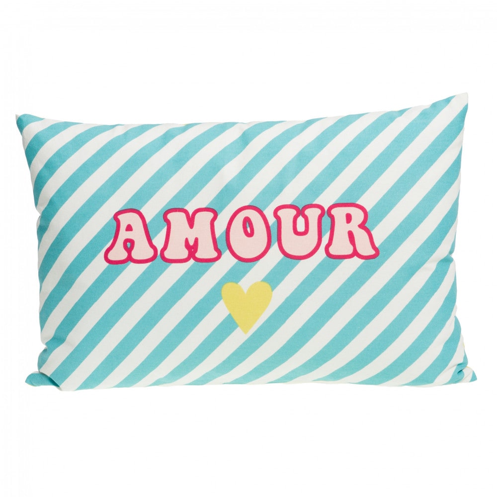Coussin candy blue 40x60 cm multicolore en coton