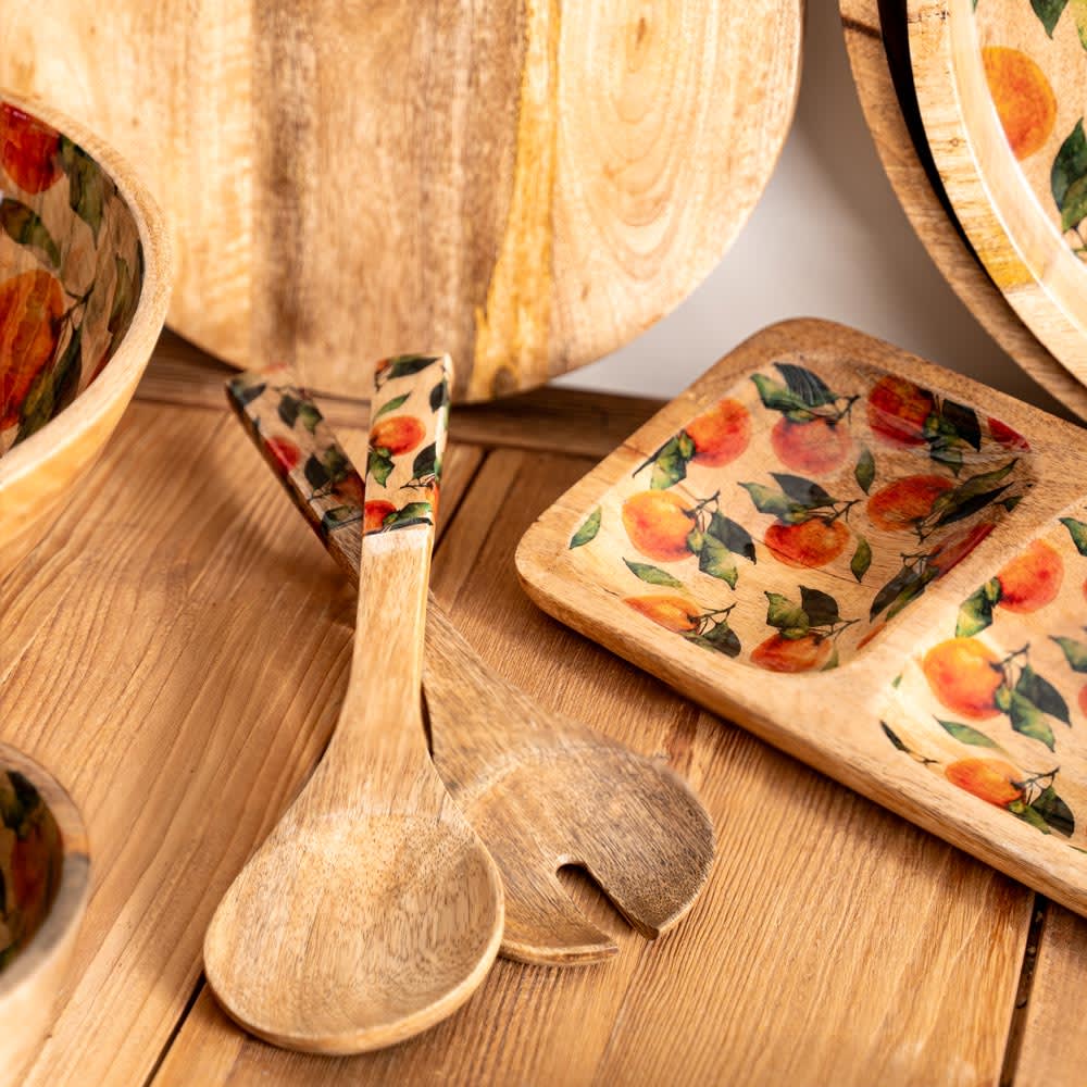 Couvert à salade   30 cm multicolore en bois - Maisons du Monde