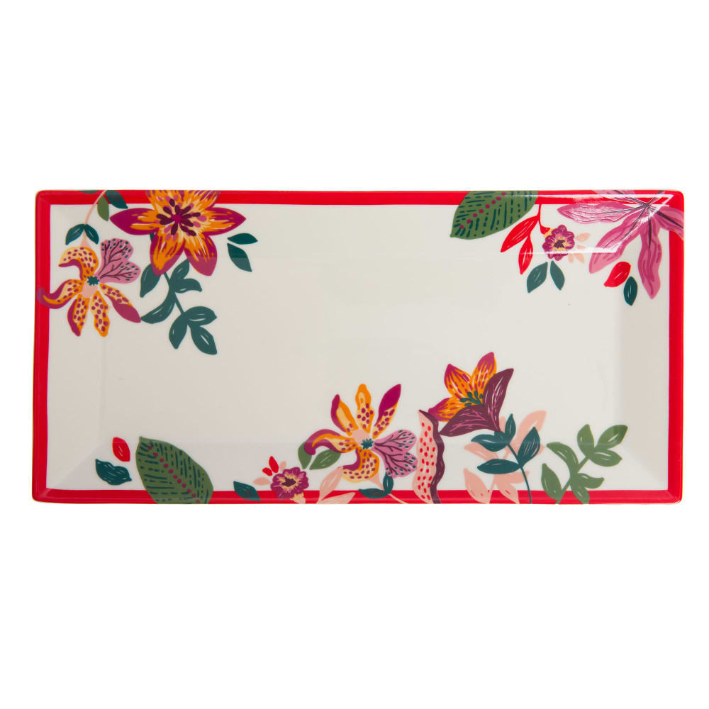 Coffret plateau rectangulaire  blanc en porcelaine